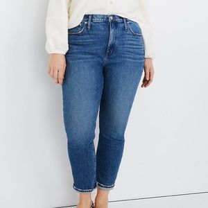 Madewell Hi-rise Slim Boyjean w distressed hem